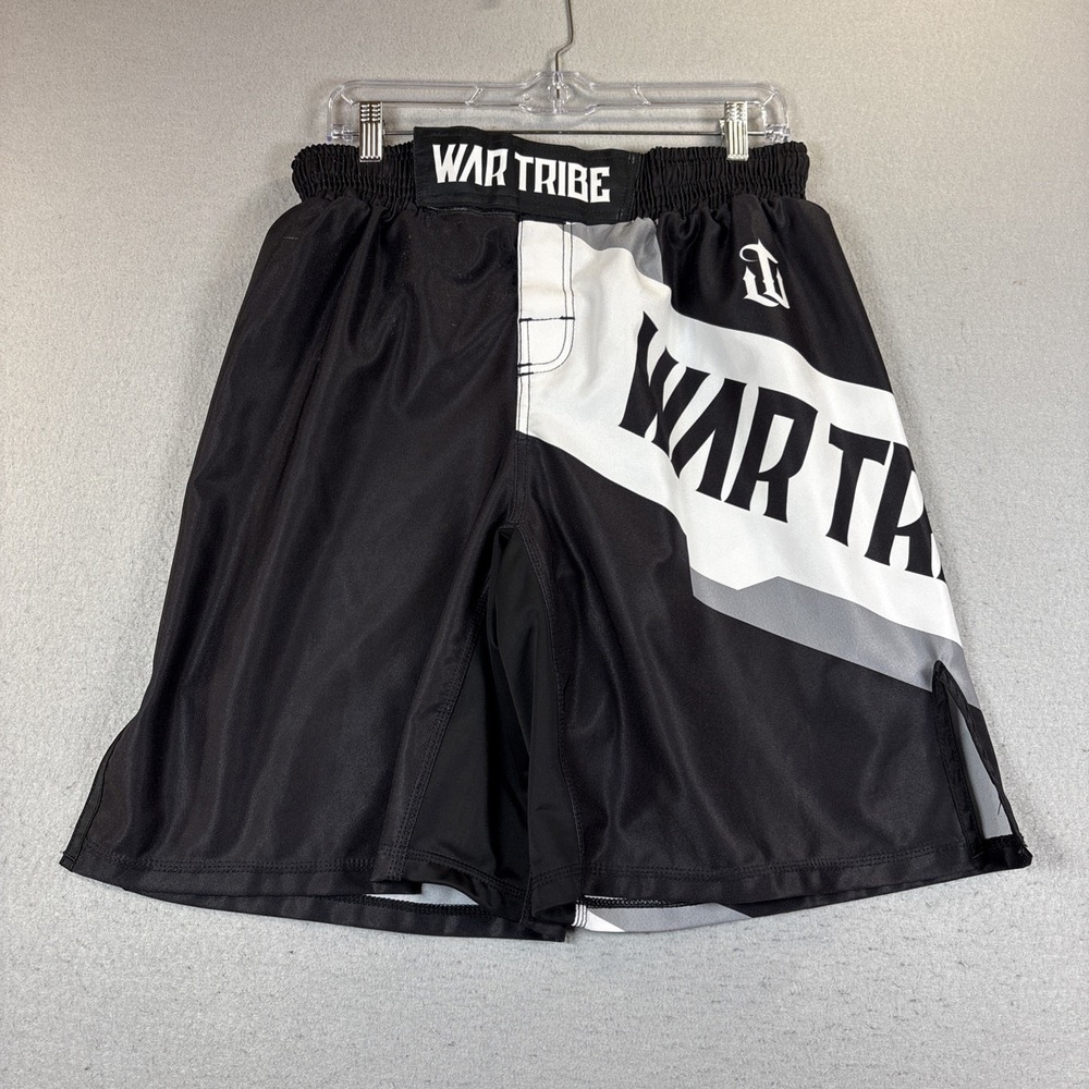 WAR TRIBE GRAPPLING MMA SHORTS Size 34‎ Black/White Logo